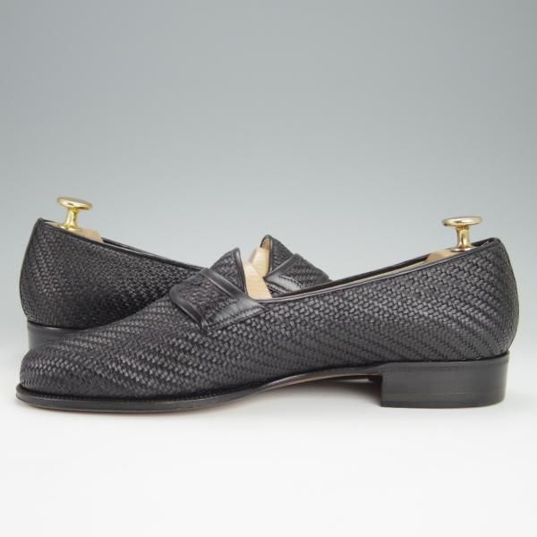 未使用★(伊)タニノクリスチー SIZE 6.5【デッドストック品★コインローファー風/イントレチャート】108314/黒/TANINO CRISCI★h411