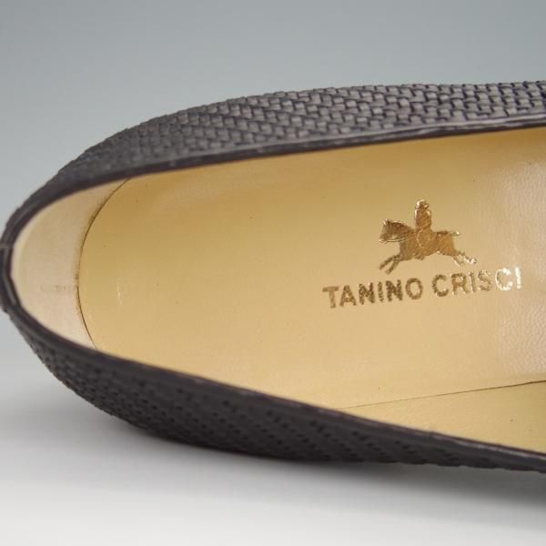 未使用★(伊)タニノクリスチー SIZE 6.5【デッドストック品★コインローファー風/イントレチャート】108314/黒/TANINO CRISCI★h411