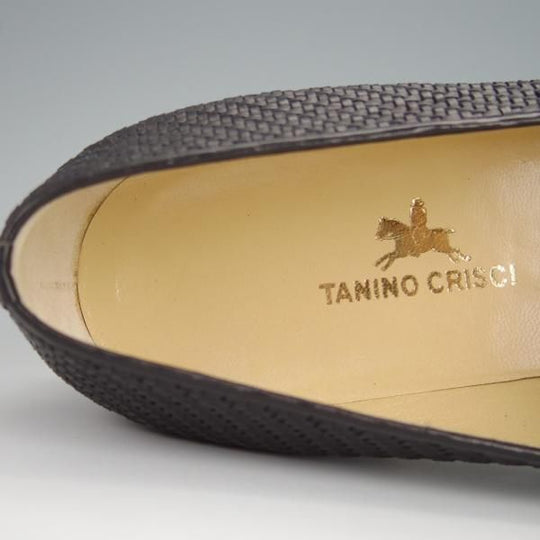 未使用★(伊)タニノクリスチー SIZE 6.5【デッドストック品★コインローファー風/イントレチャート】108314/黒/TANINO CRISCI★h411