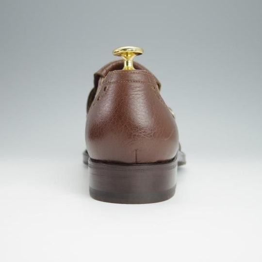 未使用★(伊)DUCAL/デュカル SIZE 43【定価￥81,900-★ブラックラピド製法/キルトモンク/6686】シボ革×カーフ/濃茶×茶★h412