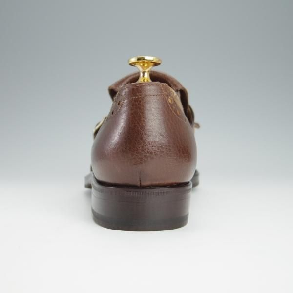 未使用★(伊)DUCAL/デュカル SIZE 43【定価￥81,900-★ブラックラピド製法/キルトモンク/6686】シボ革×カーフ/濃茶×茶★h412