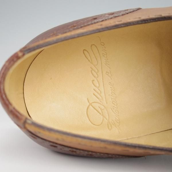 未使用★(伊)DUCAL/デュカル SIZE 43【定価￥81,900-★ブラックラピド製法/キルトモンク/6686】シボ革×カーフ/濃茶×茶★h412