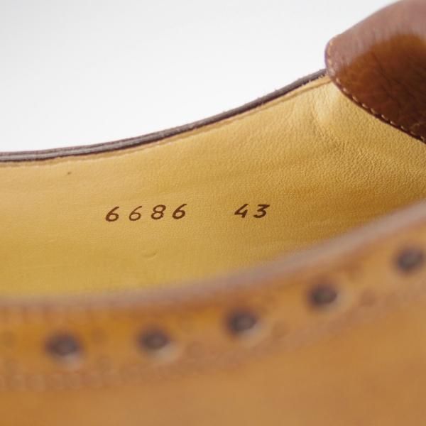 未使用★(伊)DUCAL/デュカル SIZE 43【定価￥81,900-★ブラックラピド製法/キルトモンク/6686】シボ革×カーフ/濃茶×茶★h412