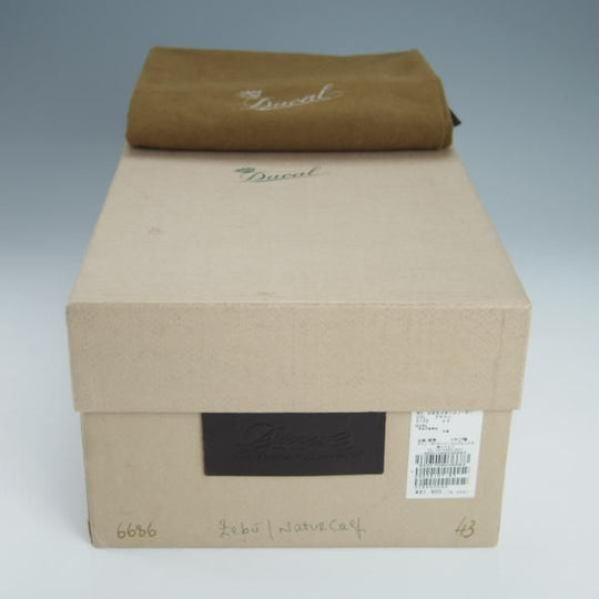 未使用★(伊)DUCAL/デュカル SIZE 43【定価￥81,900-★ブラックラピド製法/キルトモンク/6686】シボ革×カーフ/濃茶×茶★h412