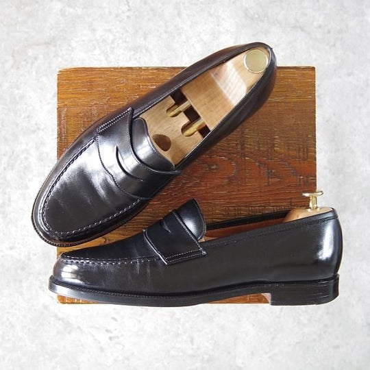 極上★クロケット&ジョーンズ 7.5E【定価￥83,600-★BOSTON/ボストン/314ラスト】コインローファー/カーフ/黒/Crockett&Jones★h413