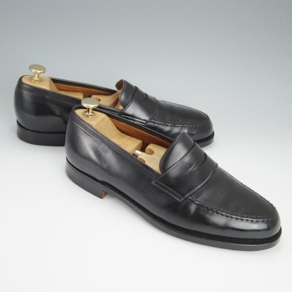 極上★クロケット&ジョーンズ 7.5E【定価￥83,600-★BOSTON/ボストン/314ラスト】コインローファー/カーフ/黒/Crockett&Jones★h413