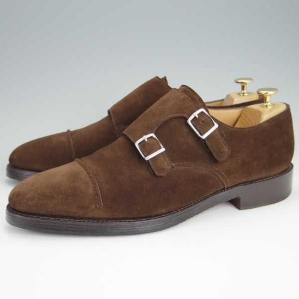 極上★ジョンロブ 8.5E【貴重★WILLIAM 2/ウィリアム 2】9795Rラスト/ダブルモンク/スエード/濃茶/メンズ/JOHN LOBB★h414