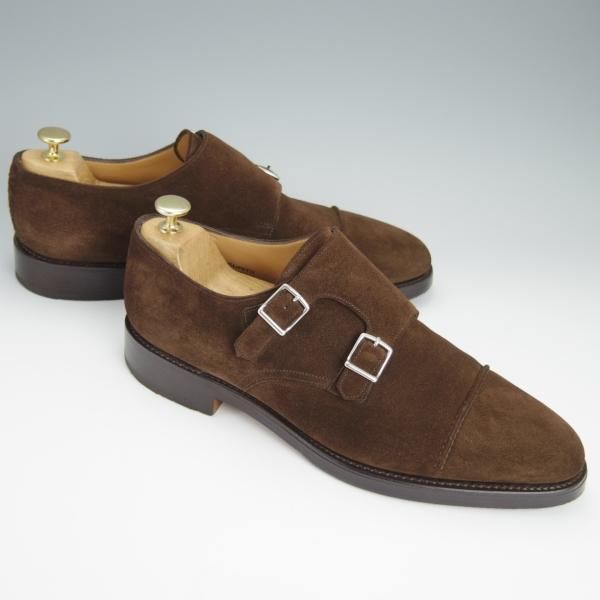 極上★ジョンロブ 8.5E【貴重★WILLIAM 2/ウィリアム 2】9795Rラスト/ダブルモンク/スエード/濃茶/メンズ/JOHN LOBB★h414