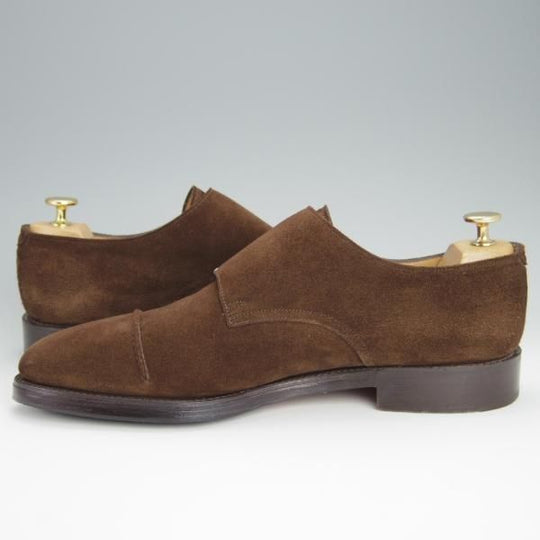 極上★ジョンロブ 8.5E【貴重★WILLIAM 2/ウィリアム 2】9795Rラスト/ダブルモンク/スエード/濃茶/メンズ/JOHN LOBB★h414