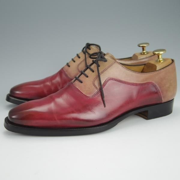 極上★(伊)フランチェスコ・ベニーニョ SIZE 6【コンビ仕様★オックスフォードシューズ】赤茶×薄茶/カーフ/Francesco Benigno★h415