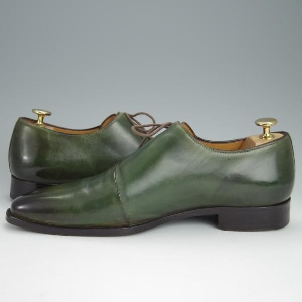 極上★(伊)フランチェスコ・ベニーニョ SIZE 6【定価￥60,480-★サイドレース/レベルソ仕立て】2899/深緑/Francesco Benigno★h416