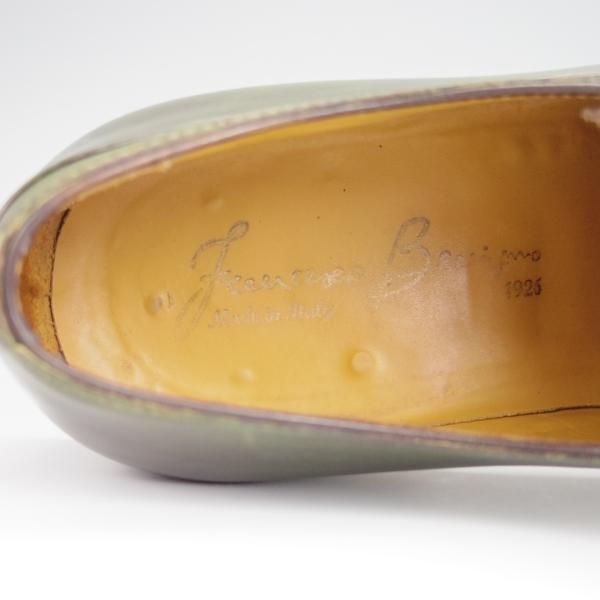 極上★(伊)フランチェスコ・ベニーニョ SIZE 6【定価￥60,480-★サイドレース/レベルソ仕立て】2899/深緑/Francesco Benigno★h416