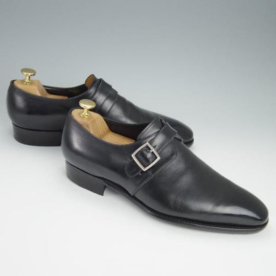 ★三陽山長 SIZE 7.5【合計オーダー価格￥103,400-★尚之介/R309ラスト】矢筈仕上げ/モンクストラップ/黒/Shonosuke/Sanyo Yamacho★h417
