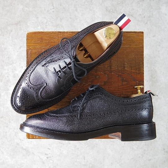 極上★(米)トムブラウン UK6/US7【現行定価￥135,300-★英国製/ロングウイング】グレインレザー/黒/メンズ/THOM BROWNE★h419