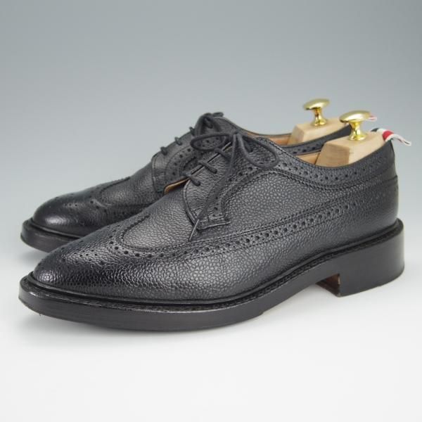 極上★(米)トムブラウン UK6/US7【現行定価￥135,300-★英国製/ロングウイング】グレインレザー/黒/メンズ/THOM BROWNE★h419