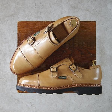 極上★パラブーツ SIZE 5.5【定価￥74,800-★ウィリアム/WILLIAM】ダブルモンク/カーフ/薄茶/メンズ/Paraboot★h420