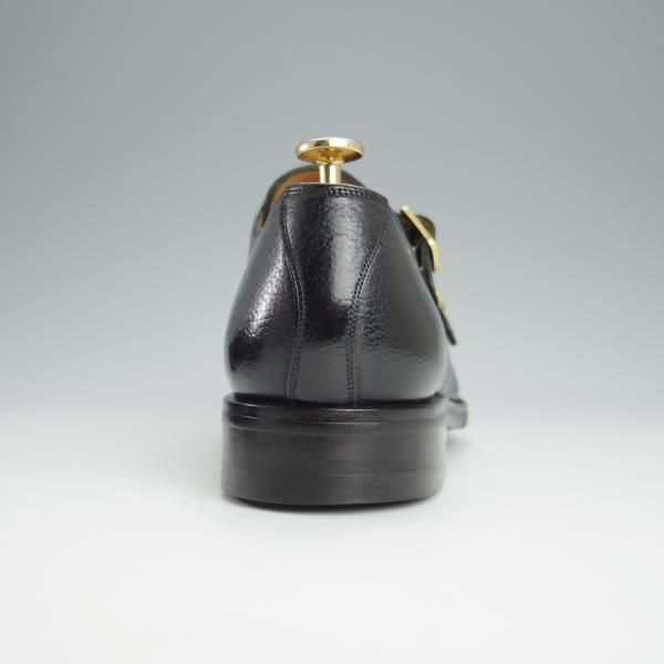 極美品★(スペイン製)YANKO/ヤンコ SIZE 25.5【グッドイヤーウェルテッド製法★ダブルモンク/104029】シボ革/黒/メンズ★h422