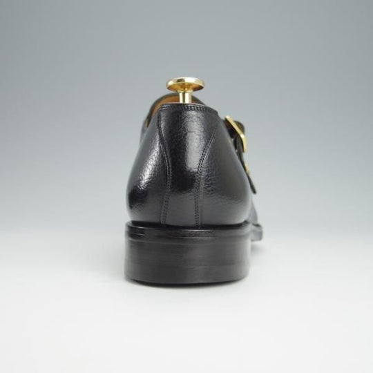 極美品★(スペイン製)YANKO/ヤンコ SIZE 25.5【グッドイヤーウェルテッド製法★ダブルモンク/104029】シボ革/黒/メンズ★h422