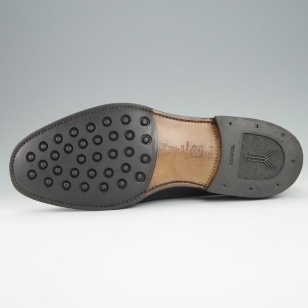 極美品★(スペイン製)YANKO/ヤンコ SIZE 25.5【グッドイヤーウェルテッド製法★ダブルモンク/104029】シボ革/黒/メンズ★h422