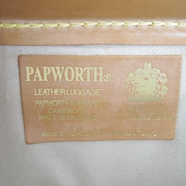 極美品★(英)パップワース/PAPWORTH【現行定価26万円程度★ブライドルレザー/1泊用ダレスバッグ(ボストン型)】バッグ/茶/メンズ/鞄★N5756