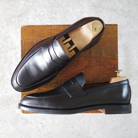 未使用★アレンエドモンズ 8D【貴重★ブルックスブラザーズ別注/BROOKS BROTHERS】コインローファー/カーフ/黒/ALLEN EDMONDS★h431