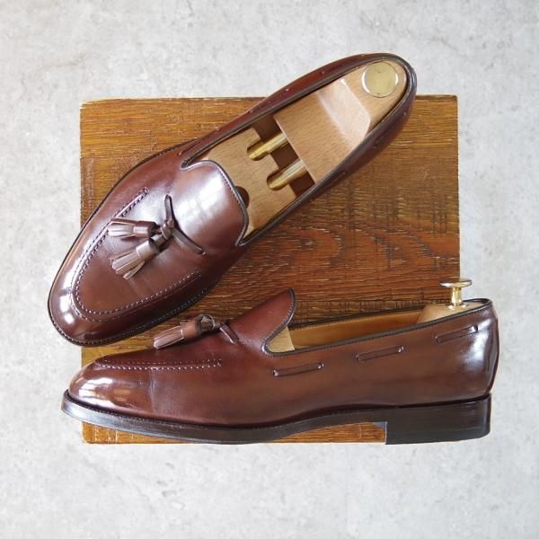 極上★Oriental/オリエンタル SIZE 7.5【定価￥52,800-★PHILIP/フィリップ/タッセルローファー】3501/ボックスカーフ/茶/メンズ★h433