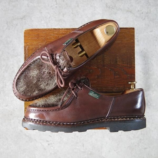 極上★パラブーツ SIZE 40.5【貴重★フォック仕様(アザラシの毛皮)/ミカエル/MICHAEL】チロリアンシューズ/Paraboot★h434