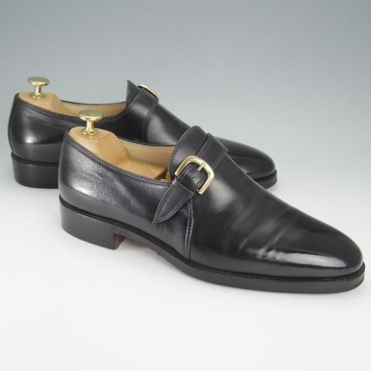 極上★(伊)タニノクリスチー SIZE 7.5【定価15万円以上★モンクストラップ/121748】カーフ/黒/メンズ/TANINO CRISCI★h443