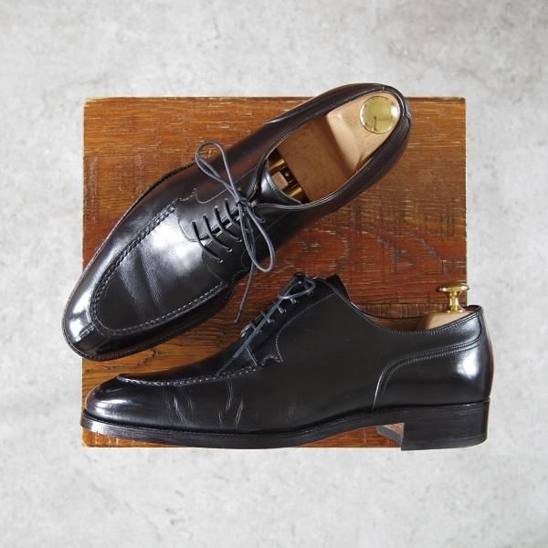 極美品★銀座ヨシノヤ SIZE 24【ハンドソーンウェルテッド製法★EG/ドーバー似寄モデル/スキンステッチ】黒/GINZA YOSHINOYA★h444