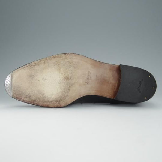 極美品★銀座ヨシノヤ SIZE 24【ハンドソーンウェルテッド製法★EG/ドーバー似寄モデル/スキンステッチ】黒/GINZA YOSHINOYA★h444