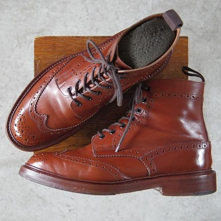 極上★トリッカーズ SIZE 9.5【定価￥88,000-★STOW/ストウ/5634】マロンアンティーク/カントリーブーツ/カーフ/茶/Tricker's★h445