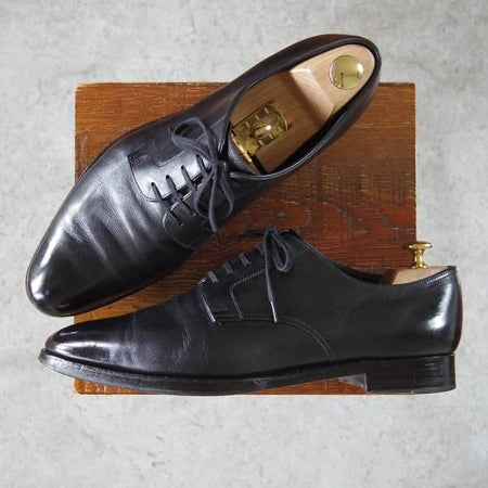 ★(浅草)RENDO/レンド SIZE 9.5【定価￥49,500-★プレーントゥ/7704/R770ラスト】カーフ/黒/メンズ★h447