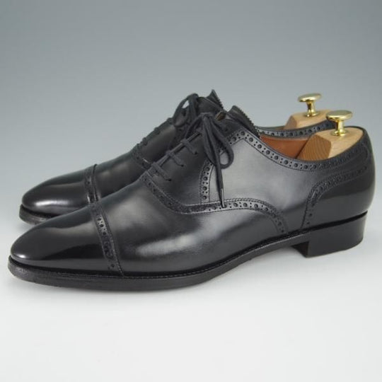 ★(浅草)RENDO/レンド SIZE 9.5【オーダー価格7.5万円程度★クォーターブローグ/黒】カーフ/メンズ/RENDO★h448