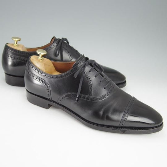 ★(浅草)RENDO/レンド SIZE 9.5【オーダー価格7.5万円程度★クォーターブローグ/黒】カーフ/メンズ/RENDO★h448