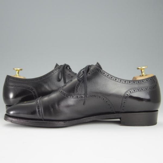 ★(浅草)RENDO/レンド SIZE 9.5【オーダー価格7.5万円程度★クォーターブローグ/黒】カーフ/メンズ/RENDO★h448