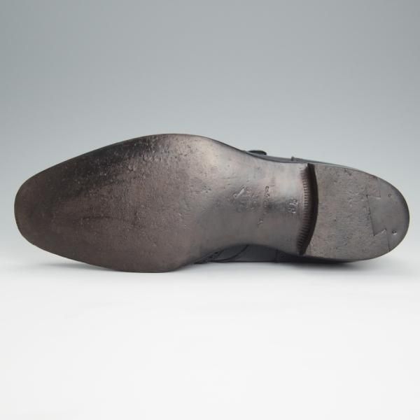 極上★三陽山長 SIZE 8.5【パターンオーダー品★モンクストラップ/紺】ウイングチップ/カーフ/メンズ/Sanyo Yamacho★h450