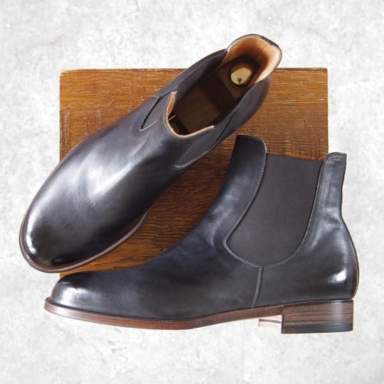 未使用★forme/フォルメ SIZE 5.5(25.5�p程度)【モデル定価￥69,300-★アンカルホースレザー(馬革)/fm-84】サイドゴアブーツ/黒★h454