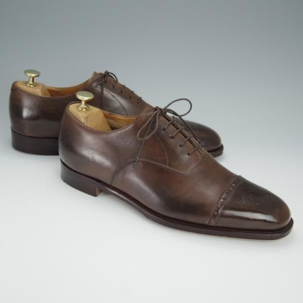 極美品★(伊)パオロ・ラッタンジ SIZE 8.5【定価￥150,150-★ハンドソーンウェルテッド製法】セミブローグ/濃茶/PAOLO LATTANZI★h455