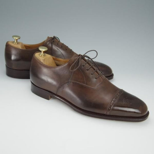 極美品★(伊)パオロ・ラッタンジ SIZE 8.5【定価￥150,150-★ハンドソーンウェルテッド製法】セミブローグ/濃茶/PAOLO LATTANZI★h455