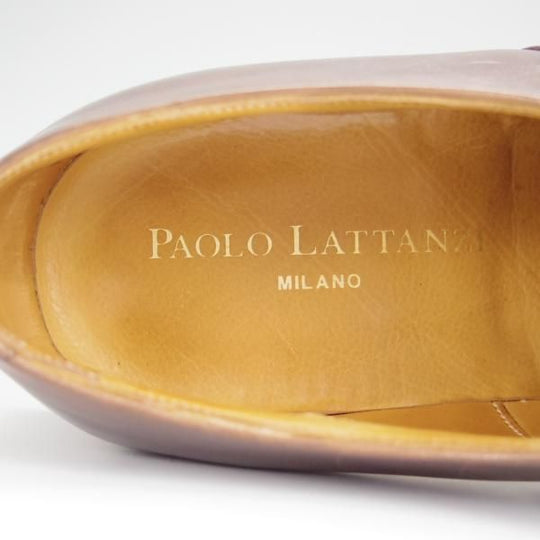 極美品★(伊)パオロ・ラッタンジ SIZE 8.5【定価￥150,150-★ハンドソーンウェルテッド製法】セミブローグ/濃茶/PAOLO LATTANZI★h455