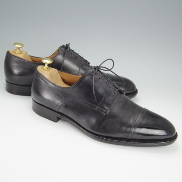 極上★ジョンロブ UK9.5程度【貴重★エルメス別注/HERMES/ミュージアムカーフ】H103ラスト/JUD/ストレートチップ/黒/JOHN LOBB★h458