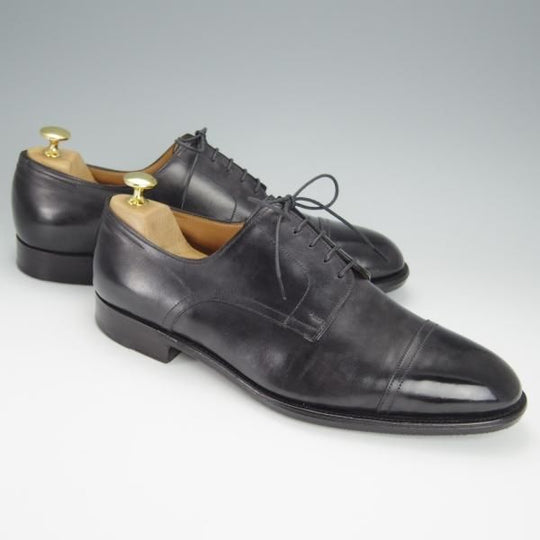 極上★ジョンロブ UK9.5程度【貴重★エルメス別注/HERMES/ミュージアムカーフ】H103ラスト/JUD/ストレートチップ/黒/JOHN LOBB★h458