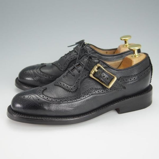 極美品★(米)YUKETEN/ユケテン(レディース) 4C【定価￥55,000-★Sierra Wingtip Oxford/フルブローグ】ウイングチップ/黒/シボ革★h466