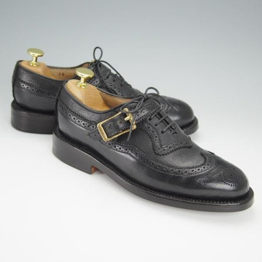極美品★(米)YUKETEN/ユケテン(レディース) 4C【定価￥55,000-★Sierra Wingtip Oxford/フルブローグ】ウイングチップ/黒/シボ革★h466