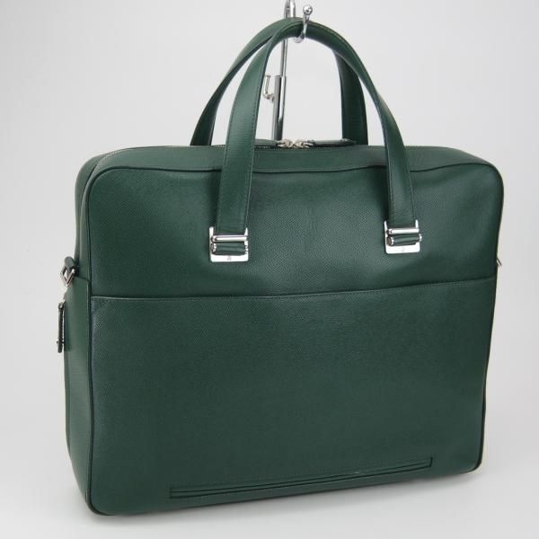 ★ダンヒル/dunhill【定価15万円程度★ボードン/BOURDONコレクション】メンズ/ビジネス/バッグ/ブリーフケース/紺×緑/革/鞄★N5774