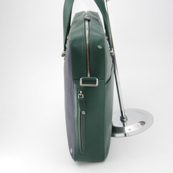 ★ダンヒル/dunhill【定価15万円程度★ボードン/BOURDONコレクション】メンズ/ビジネス/バッグ/ブリーフケース/紺×緑/革/鞄★N5774