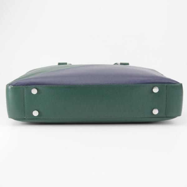 ★ダンヒル/dunhill【定価15万円程度★ボードン/BOURDONコレクション】メンズ/ビジネス/バッグ/ブリーフケース/紺×緑/革/鞄★N5774