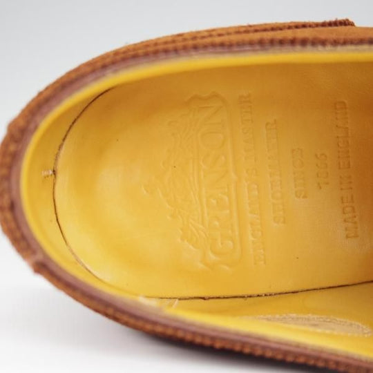 極美品★(英)グレンソン 5.5F【特別オーダー品★マスターピース/ダイナイトソール】セミブローグ/スエード/濃茶/メンズ/GRENSON★h468