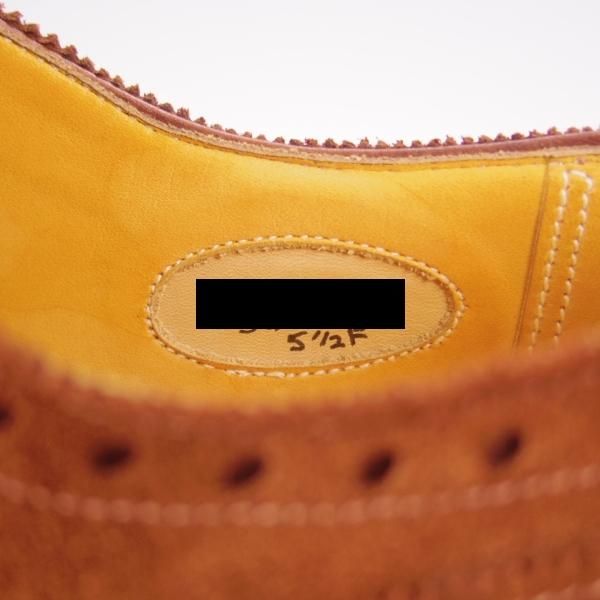 極美品★(英)グレンソン 5.5F【特別オーダー品★マスターピース/ダイナイトソール】セミブローグ/スエード/濃茶/メンズ/GRENSON★h468