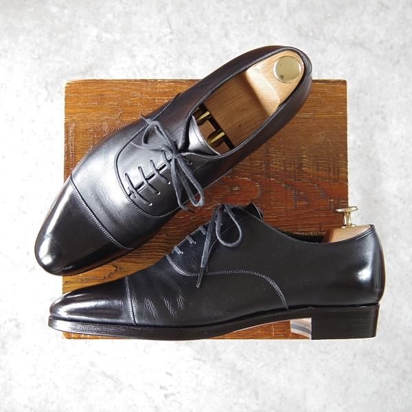 極上★(浅草)RENDO/レンド SIZE 8.5【定価￥49,500-★ストレートチップ/7701/R770ラスト】カーフ/黒/メンズ★h471